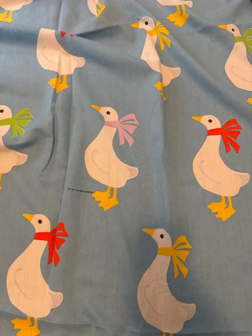 Vintage Goose Print Full Flat Sheet